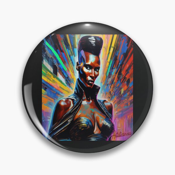 Item preview, "Futuristic Icon: Grace Jones as a Neon Goddess" designed and sold by Artisticanvas.