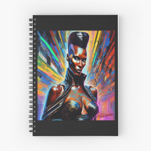 Item preview, "Futuristic Icon: Grace Jones as a Neon Goddess" designed and sold by Artisticanvas.