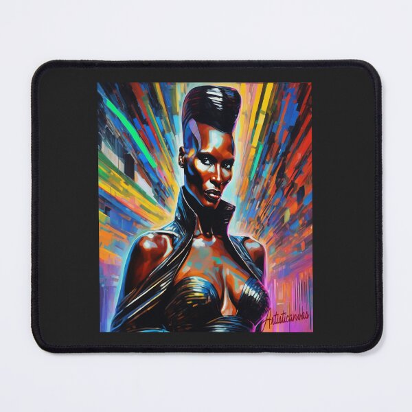 Item preview, "Futuristic Icon: Grace Jones as a Neon Goddess" designed and sold by Artisticanvas.