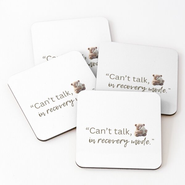 Item preview, Can’t Talk, in Recovery Mode – Mental Health & Self-Care Bear Sticker designed and sold by Cozyscribbles.