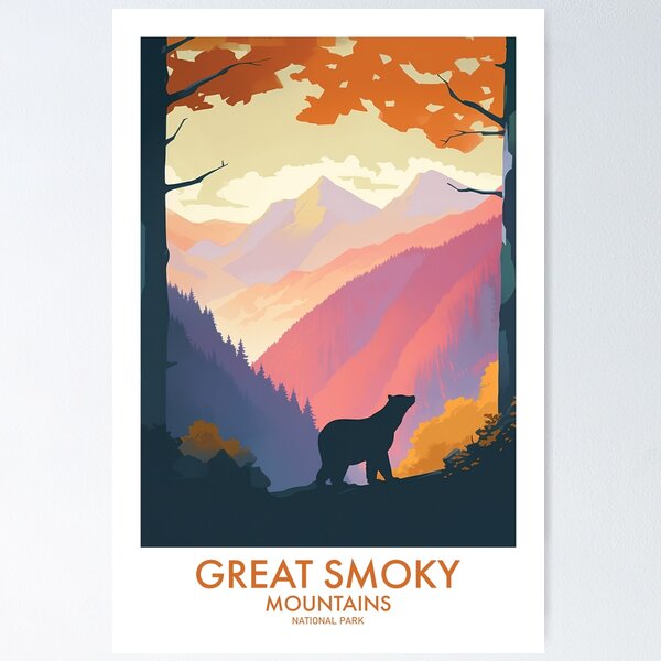 Item preview, Great Smoky Mountains Nationalpark Reise Kunst designed and sold by MarkedArtPrints.