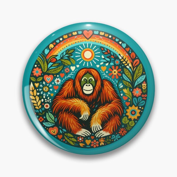 Item preview, Orangutan - Hope for Wildlife Scandinavian Folk Art by heidiannemorris © designed and sold by FOLK ART FUSION by heidiannemorris.
