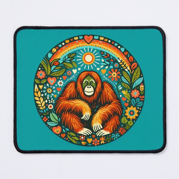 Item preview, Orangutan - Hope for Wildlife Scandinavian Folk Art by heidiannemorris © designed and sold by FOLK ART FUSION by heidiannemorris.
