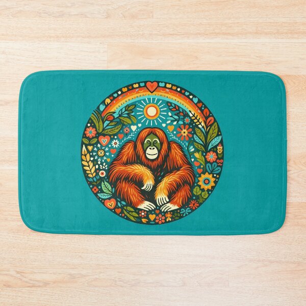 Item preview, Orangutan - Hope for Wildlife Scandinavian Folk Art by heidiannemorris © designed and sold by FOLK ART FUSION by heidiannemorris.