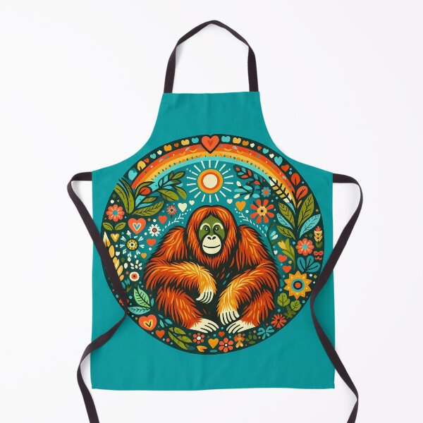 Item preview, Orangutan - Hope for Wildlife Scandinavian Folk Art by heidiannemorris © designed and sold by FOLK ART FUSION by heidiannemorris.