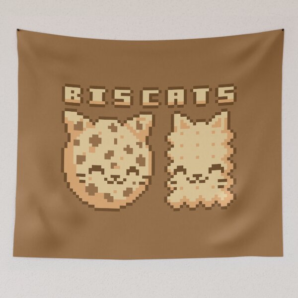 Item preview, Kitty Cute Cat Baking Biscuits Pixel Art Kawaii designed and sold by PixelDrukiPL.
