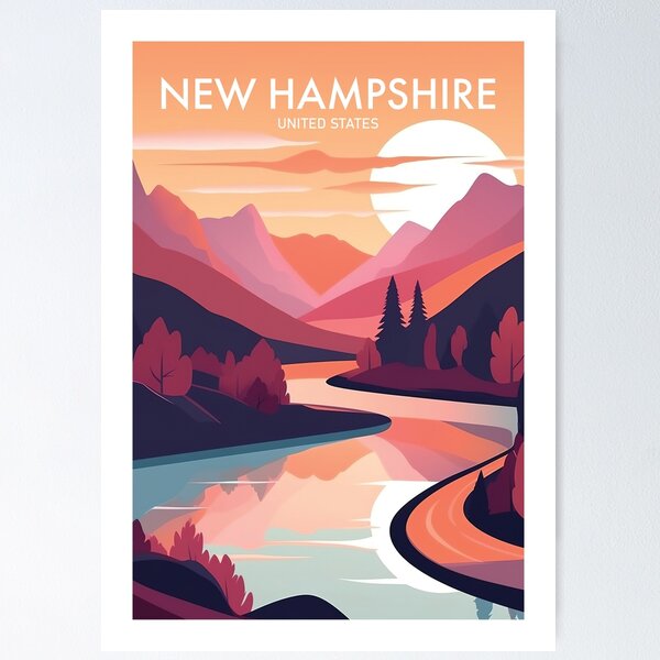 Item preview, NEW HAMPSHIRE TRAVEL ART designed and sold by MarkedArtPrints.