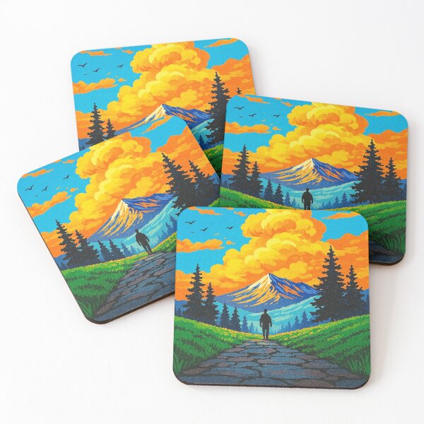 Item preview, Mountain Hike with Fiery Clouds - Hit the Trails designed and sold by HerSteps.