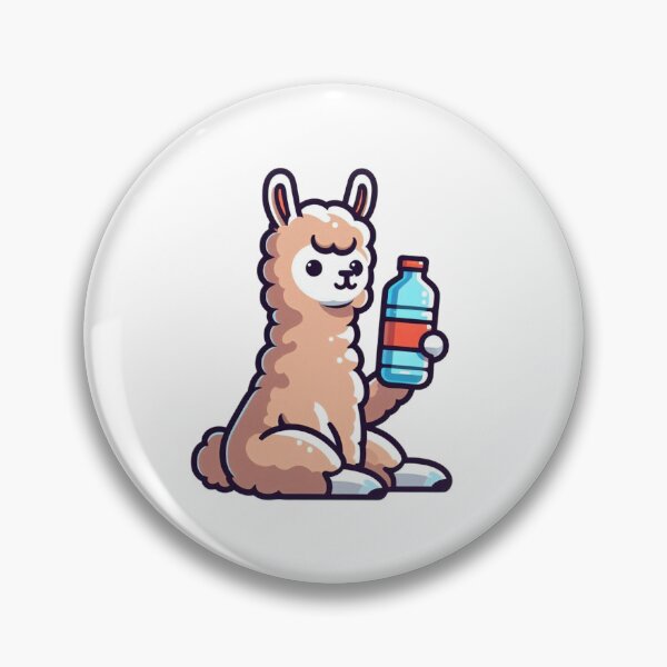 Item preview, Peaceful Llama with Water Bottle – Calm Cartoon Hydration designed and sold by Confuzz1ed.