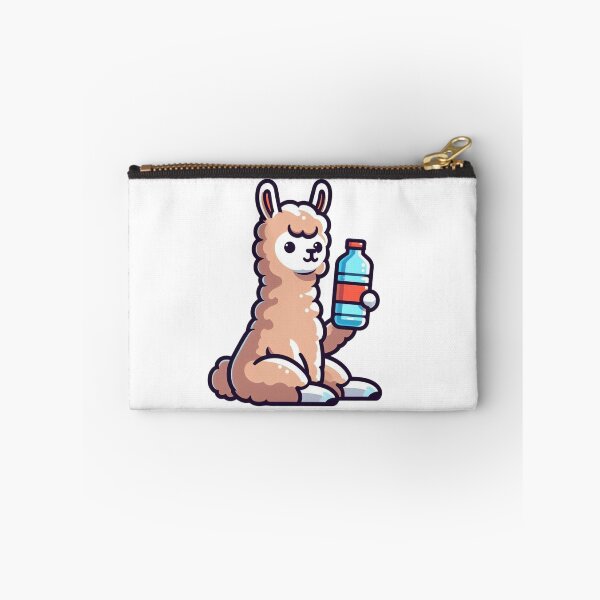Item preview, Peaceful Llama with Water Bottle – Calm Cartoon Hydration designed and sold by Confuzz1ed.