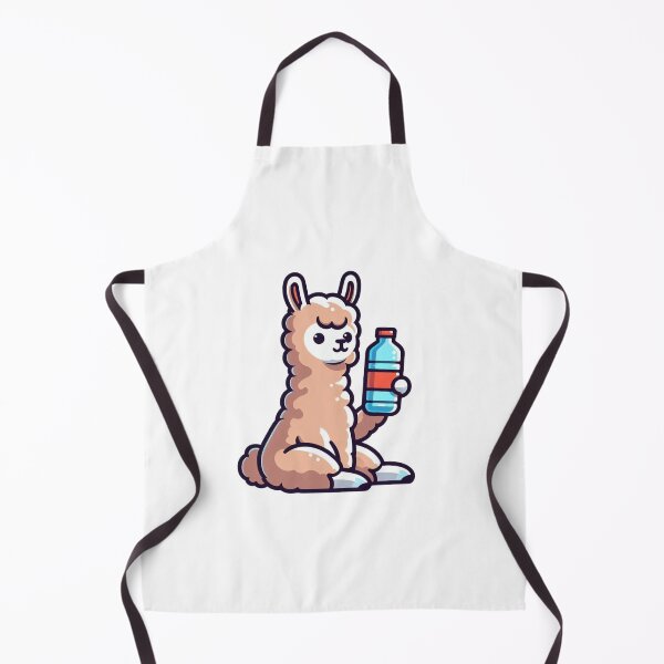 Item preview, Peaceful Llama with Water Bottle – Calm Cartoon Hydration designed and sold by Confuzz1ed.