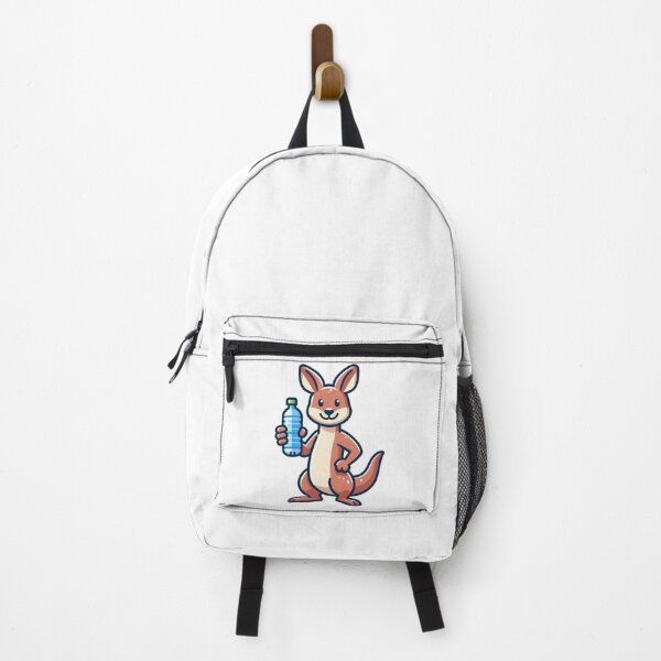 Item preview, Cartoon Kangaroo with Water Bottle – Cheerful Aussie Hydration designed and sold by Confuzz1ed.