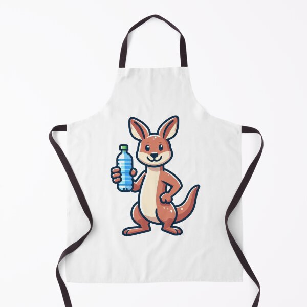 Item preview, Cartoon Kangaroo with Water Bottle – Cheerful Aussie Hydration designed and sold by Confuzz1ed.