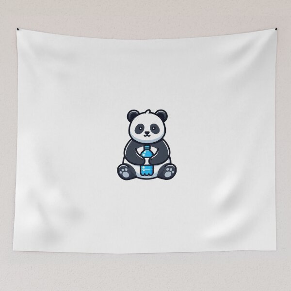 Item preview, Cartoon Panda with Water Bottle – Chill Hydration Moment designed and sold by Confuzz1ed.
