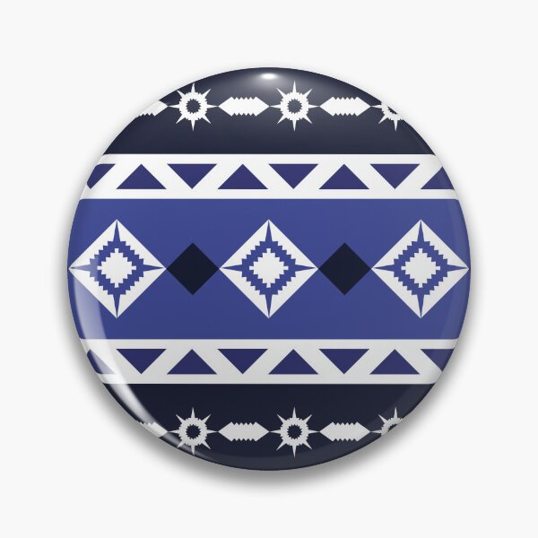 Item preview, Blue Tribal Geometric Pattern - Ethnic Border Design designed and sold by Kopii Art.