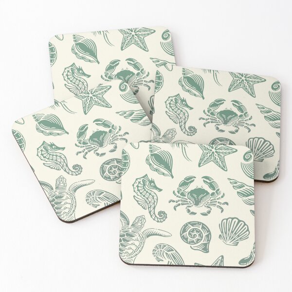 Item preview, Coastal Escape Phone Cover | Whimsical Seahorse, Turtle & Seashell Ocean-Themed Case designed and sold by Catzelle.
