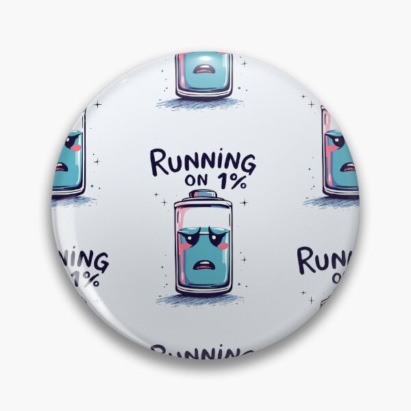 Item preview, A close up of a cartoon battery with a caption of running on it designed and sold by cafegrafis.