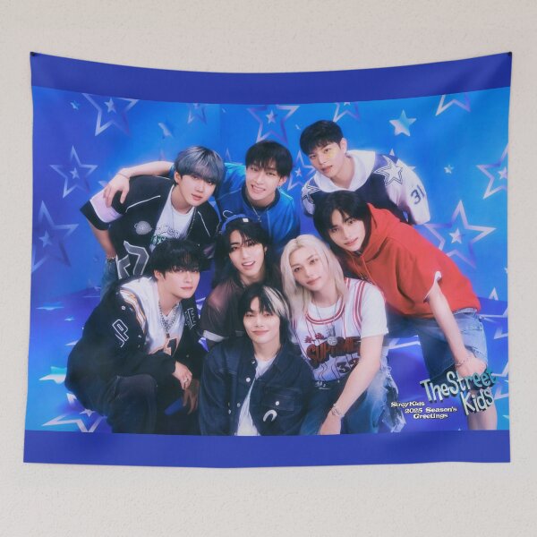 Item preview, SKZ blue summer poster cute boys summer limited edition smile You make STRAY KIDS stay kpop happy ot8 daughter gift photocards designed and sold by Kpop-Noona.