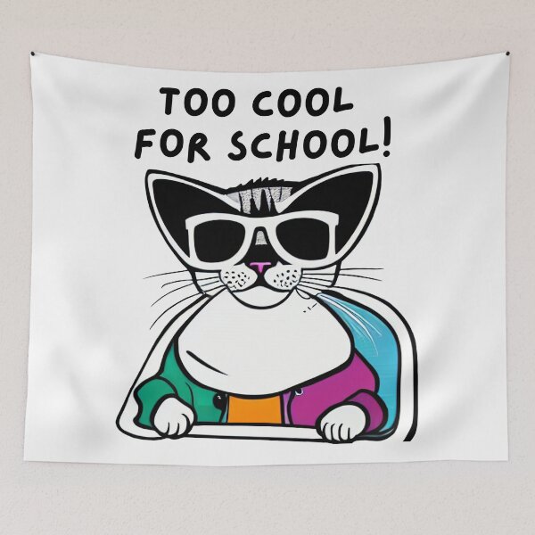 Item preview, Too Cool for School Cat T-Shirt – Hilarious Style designed and sold by ModyAssem.