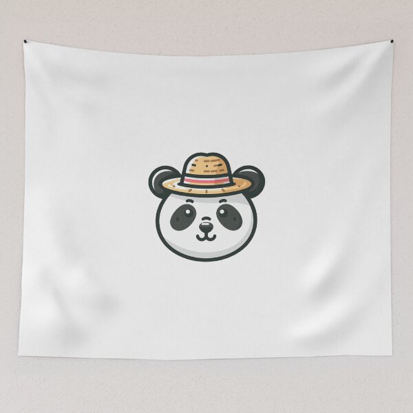 Item preview, Playful Panda with Straw Hat – Cartoon Chill Bear Art designed and sold by Confuzz1ed.