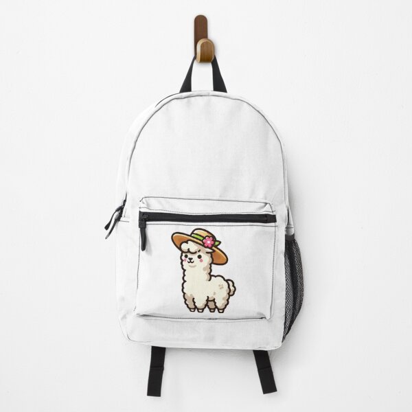 Item preview, Stylish Llama in Straw Hat – Flower Accessory Cartoon Art designed and sold by Confuzz1ed.