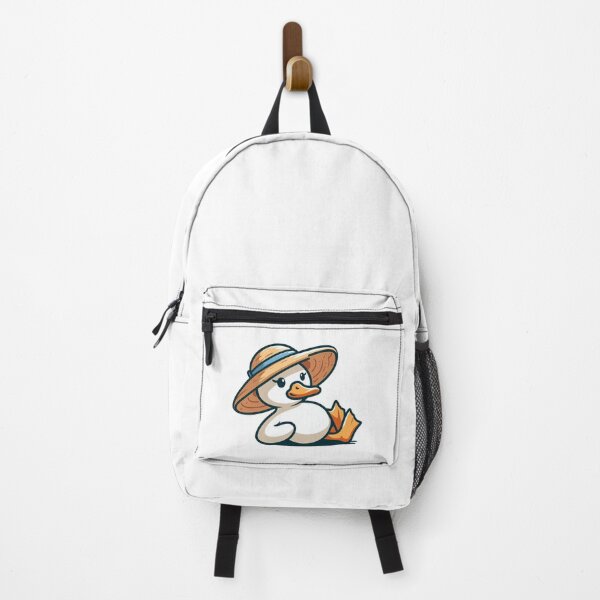 Item preview, Cartoon Duck with Straw Hat – Relaxed Summer Vibes designed and sold by Confuzz1ed.