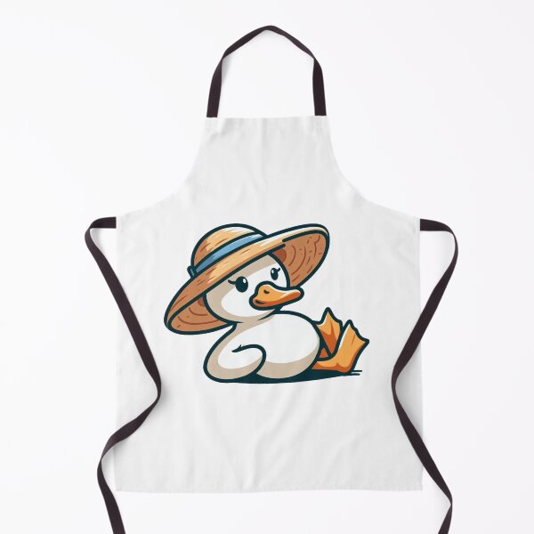 Item preview, Cartoon Duck with Straw Hat – Relaxed Summer Vibes designed and sold by Confuzz1ed.