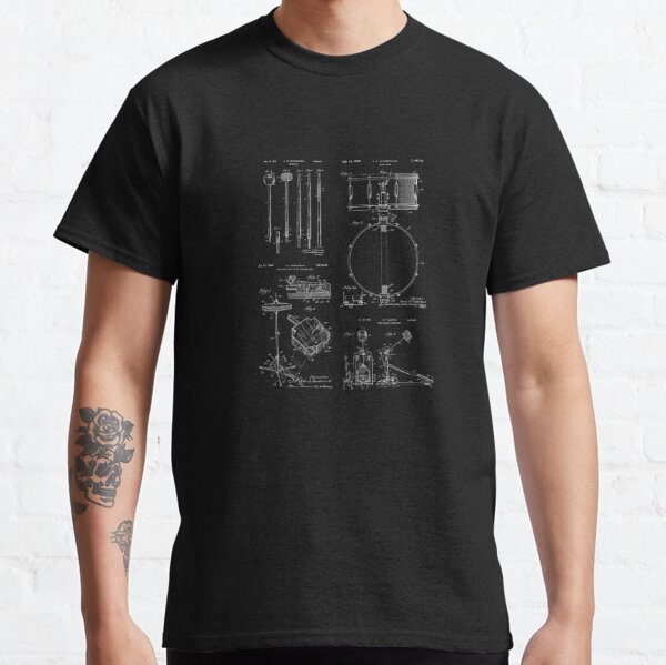 Drummer Gift Vintage Patent Print Drum Set Classic T-Shirt