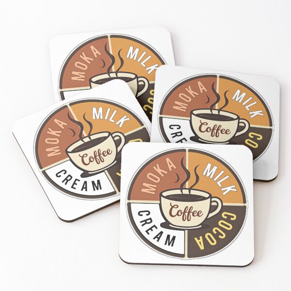 Item preview, Very basic ingredients of various types of coffee in a simple circle. designed and sold by Giulivo Store Graphic.