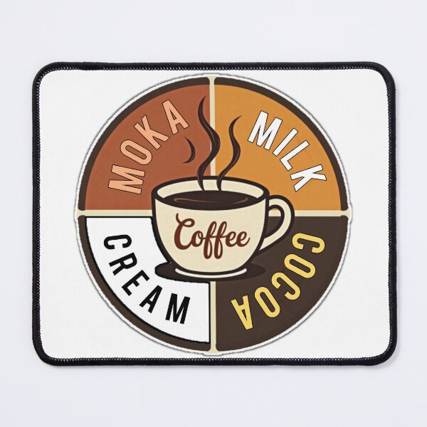 Item preview, Very basic ingredients of various types of coffee in a simple circle. designed and sold by Giulivo Store Graphic.