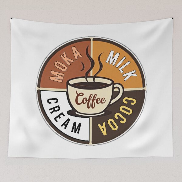 Item preview, Very basic ingredients of various types of coffee in a simple circle. designed and sold by Giulivo Store Graphic.