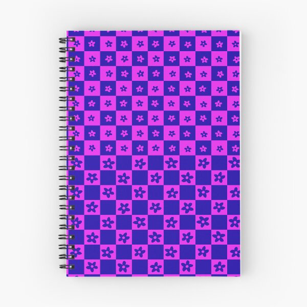 Item preview, Abstract Floral Checker Pattern 33 in Sapphire Blue and Pop Pink designed and sold by nineFlorals.