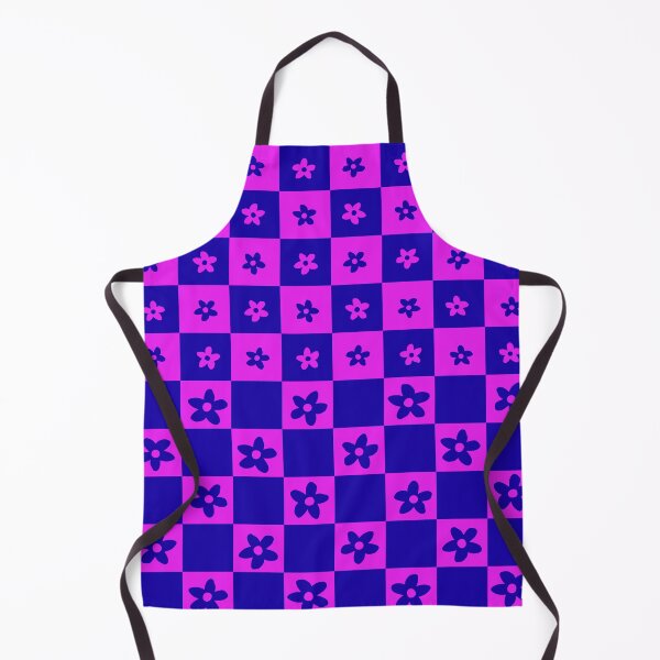 Item preview, Abstract Floral Checker Pattern 33 in Sapphire Blue and Pop Pink designed and sold by nineFlorals.