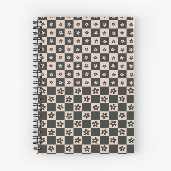 Item preview, Abstract Floral Checker Pattern 12 in Tan Black designed and sold by nineFlorals.
