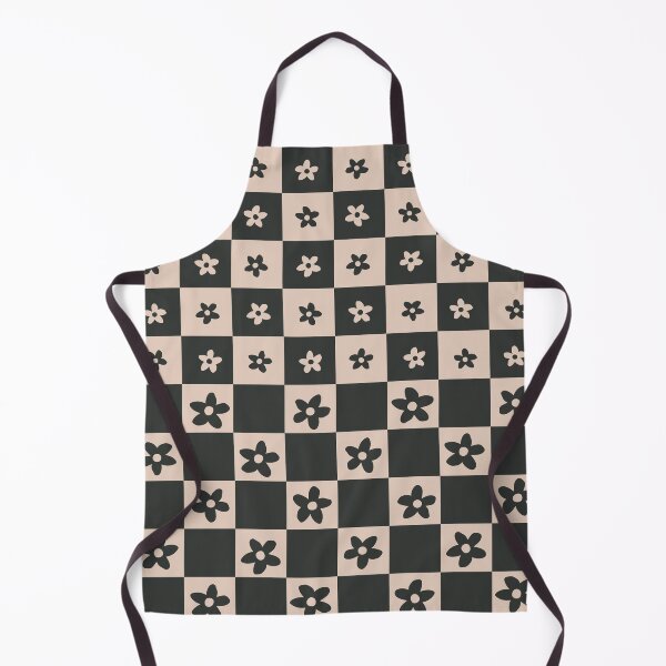 Item preview, Abstract Floral Checker Pattern 12 in Tan Black designed and sold by nineFlorals.