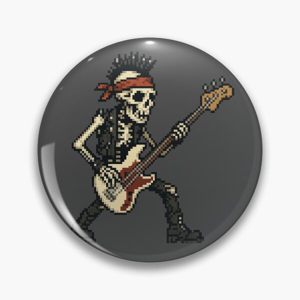 Item preview, Punk Skeleton Bass Player – Pixel Art Style designed and sold by Pumpuy Design.