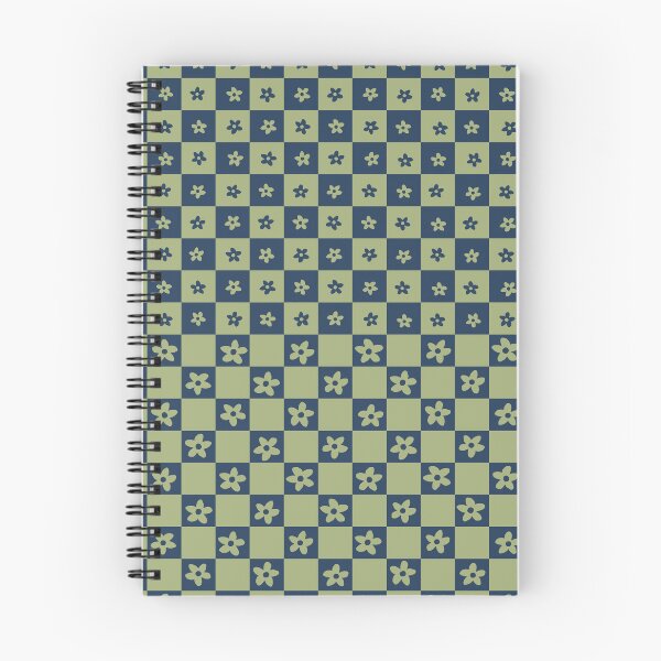 Item preview, Abstract Floral Checker Pattern 19 in Navy Blue Sage Green designed and sold by nineFlorals.