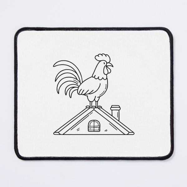 Item preview, Rooster crowing on a farmhouse roof with wings slightly spread designed and sold by rasagamastore.