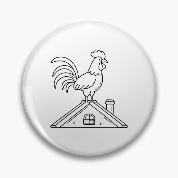 Item preview, Rooster crowing on a farmhouse roof with wings slightly spread designed and sold by rasagamastore.