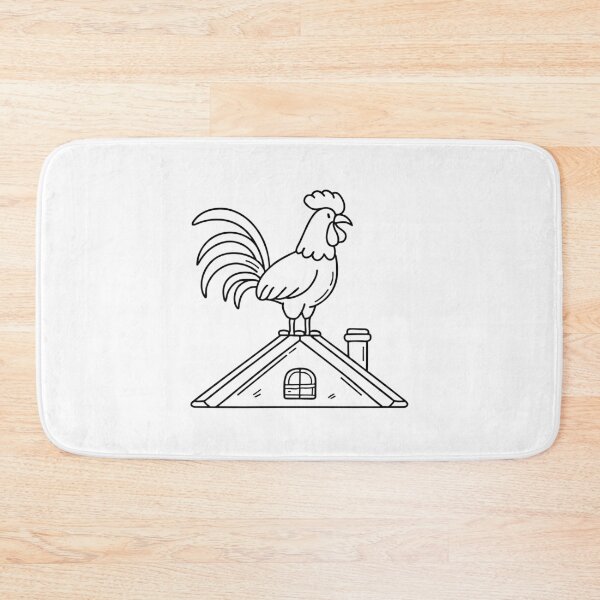 Item preview, Rooster crowing on a farmhouse roof with wings slightly spread designed and sold by rasagamastore.