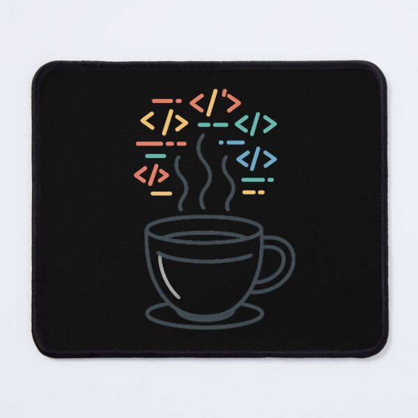 Artikelvorschau, Dampfende Kaffeetasse mit buntem Code Steam - Vektorgrafik entworfen und verkauft von Qusai998.