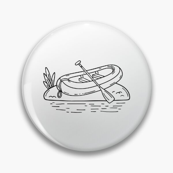 Item preview, Raft with paddle resting on the sand at the edge of a shallow stream designed and sold by rasagamastore.