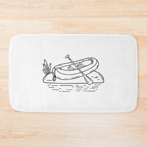 Item preview, Raft with paddle resting on the sand at the edge of a shallow stream designed and sold by rasagamastore.