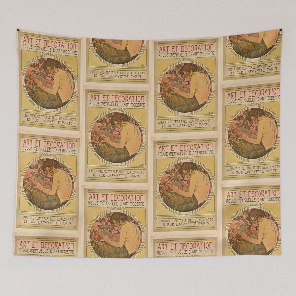 Item preview, Art et Decoration Cover by Alphonse Mucha | 1898 Art Nouveau Poster | Elegant Vintage Woman Print | Paris Decorative Art designed and sold by artofuniverse.