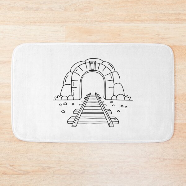 Item preview, Train rail with gravel and bolts leading into a tunnel designed and sold by rasagamastore.