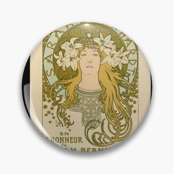 Item preview, Sarah Bernhardt by Alphonse Mucha | 1897 Art Nouveau Poster | Elegant Vintage Floral Tribute | Theater Icon Wall Art designed and sold by artofuniverse.