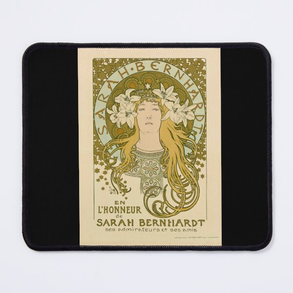 Item preview, Sarah Bernhardt by Alphonse Mucha | 1897 Art Nouveau Poster | Elegant Vintage Floral Tribute | Theater Icon Wall Art designed and sold by artofuniverse.