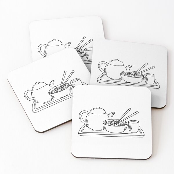 Item preview, Ramen served on a tray with green tea and napkin designed and sold by rasagamastore.