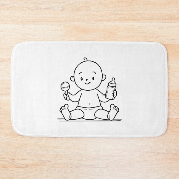 Item preview, Baby holding a rattle toy and milk bottle designed and sold by rasagamastore.