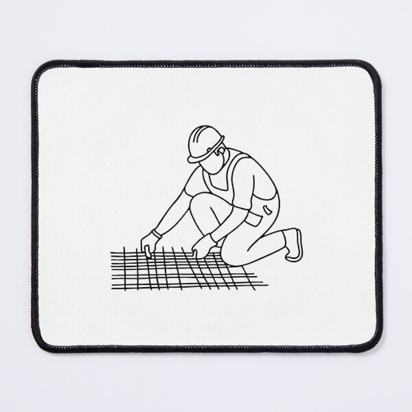 Item preview, Worker arranging rebar mesh on building foundation designed and sold by rasagamastore.